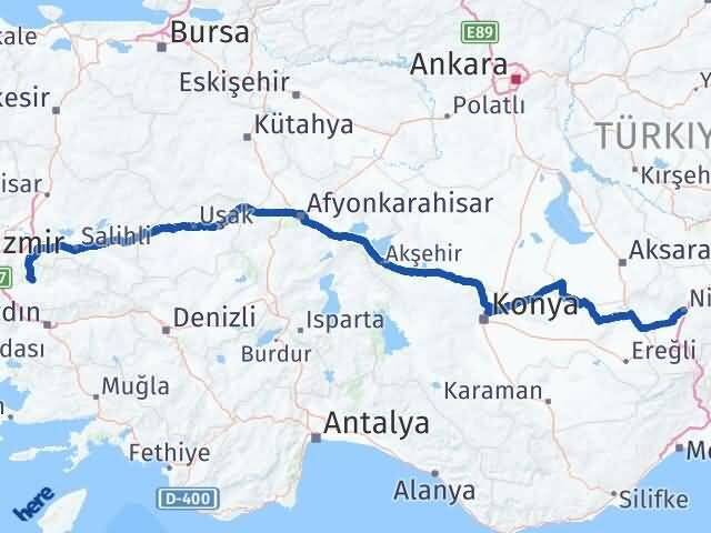 Niğde Bayındır İzmir Arası Kaç Km - Yol Haritası