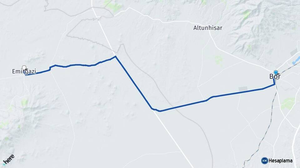 Niğde Bor Emirgazi Konya Arası Kaç Km - Yol Haritası