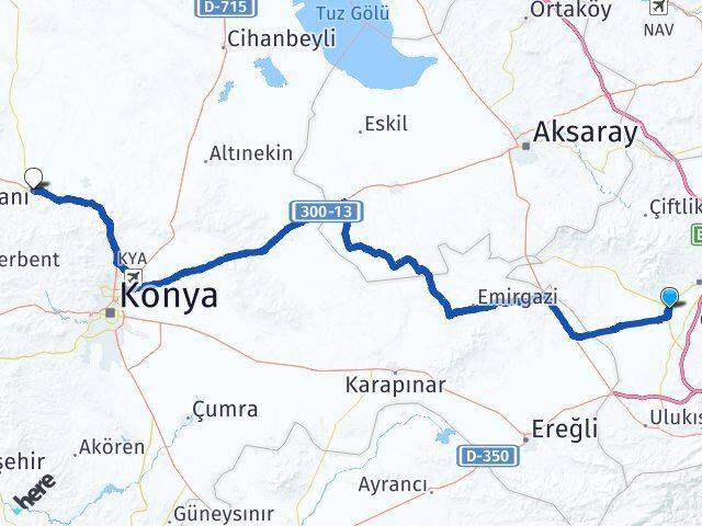 Niğde Bor Kadınhanı Konya Arası Kaç Km - Yol Haritası