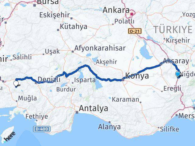 Niğde Bozdoğan Aydın Arası Kaç Km - Yol Haritası