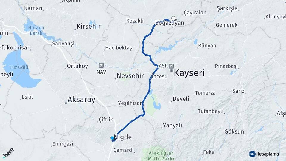 Niğde Çandır Yozgat Arası Kaç Saat? Yol Haritası, Yakıt, Rota ve Mesafe Hesaplama Niğde Çandır Yozgat Arası Kaç Km? Kaç Saat? Yol Haritası