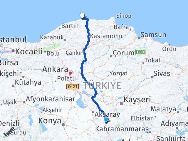 Niğde Doğanyurt Kastamonu Arası Kaç Km - Yol Haritası