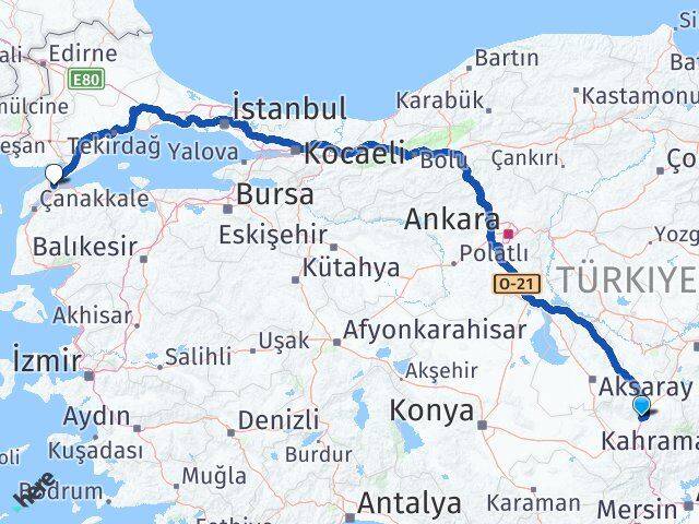 Niğde Gelibolu Çanakkale Arası Kaç Km - Yol Haritası