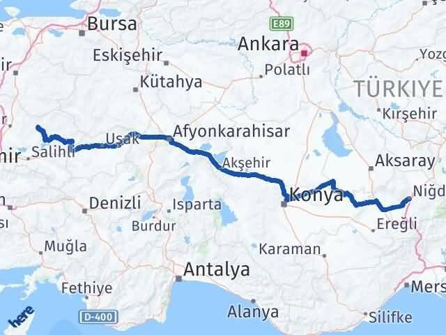 Niğde Gördes Manisa Arası Kaç Km - Yol Haritası