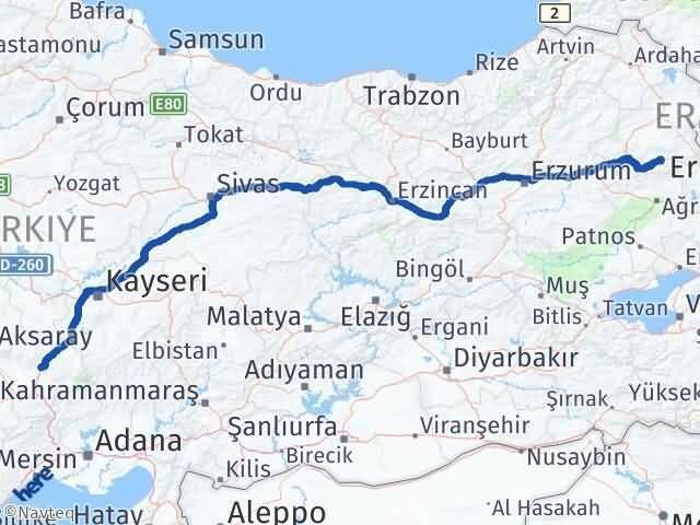 Niğde Kağızman Kars Arası Kaç Km - Yol Haritası