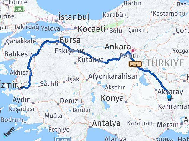 Niğde Konak İzmir Arası Kaç Km - Yol Haritası