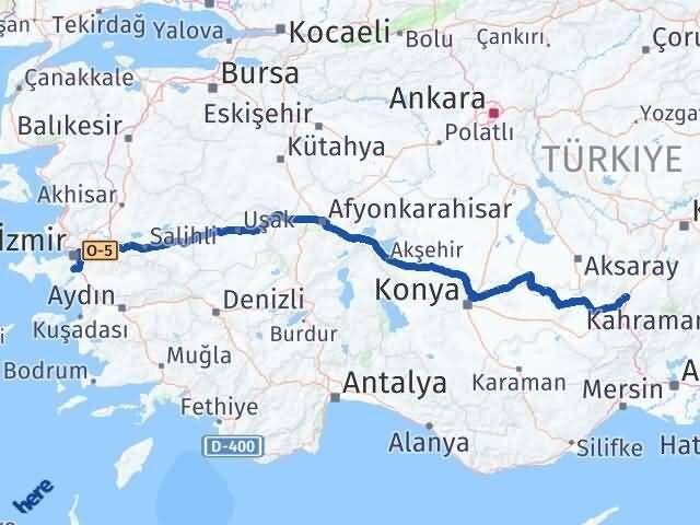 Niğde Menderes İzmir Arası Kaç Km - Yol Haritası