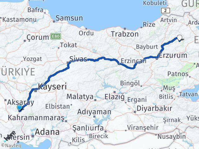 Niğde Şenkaya Erzurum Arası Kaç Km - Yol Haritası