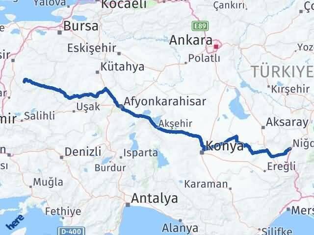 Niğde Sındırgı Balıkesir Arası Kaç Km - Yol Haritası