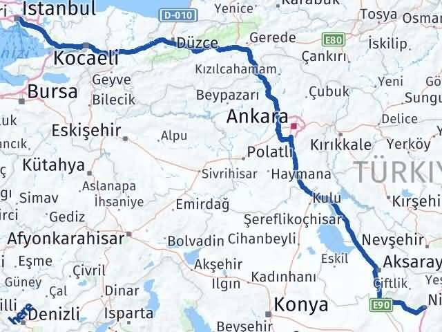 Niğde Şişli İstanbul Arası Kaç Km - Yol Haritası