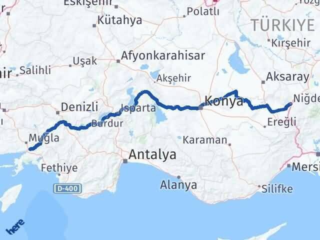 Niğde Ula Muğla Arası Kaç Km - Yol Haritası