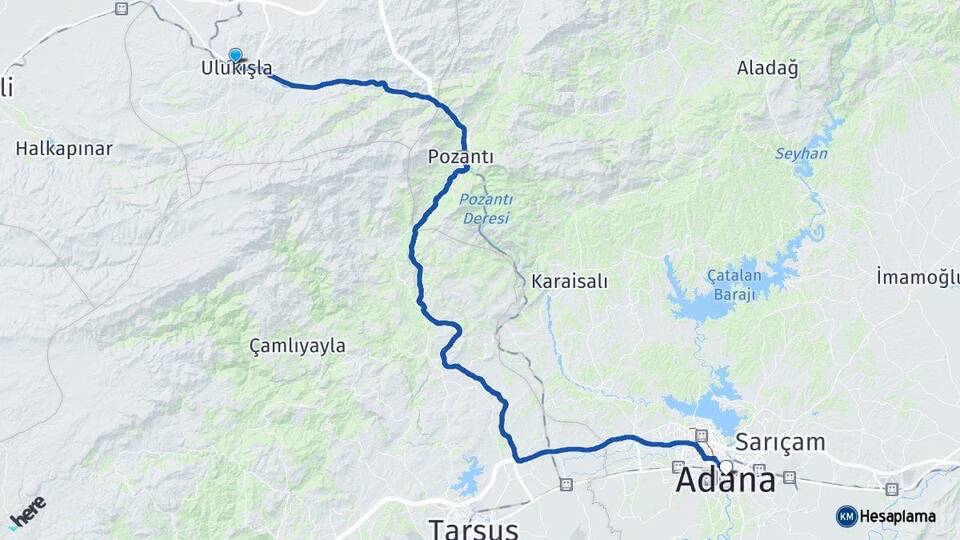 Niğde Ulukışla Adana Arası Kaç Km - Yol Haritası