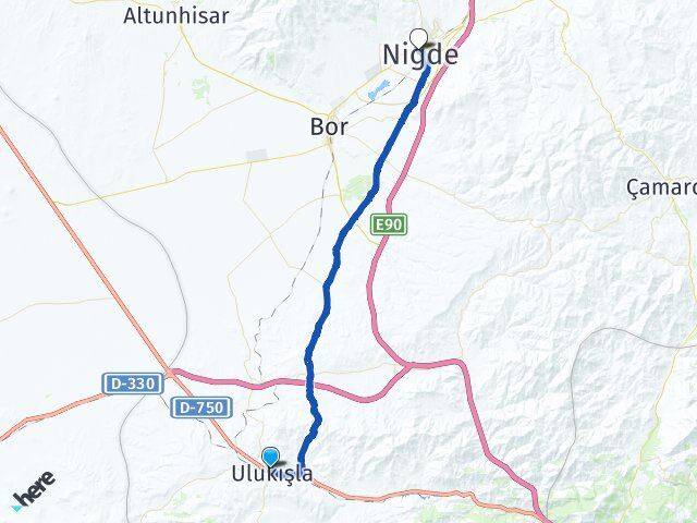 Niğde Ulukışla Aşağı Kayabaşı Arası Kaç Km - Yol Haritası