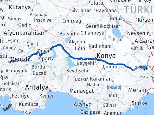 Niğde Ulukışla Denizli Arası Kaç Km - Yol Haritası