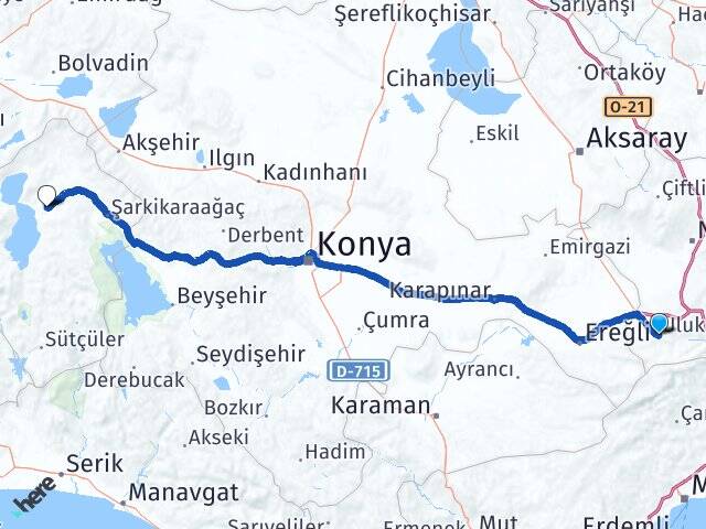 Niğde Ulukışla Gelendost Isparta Arası Kaç Km - Yol Haritası