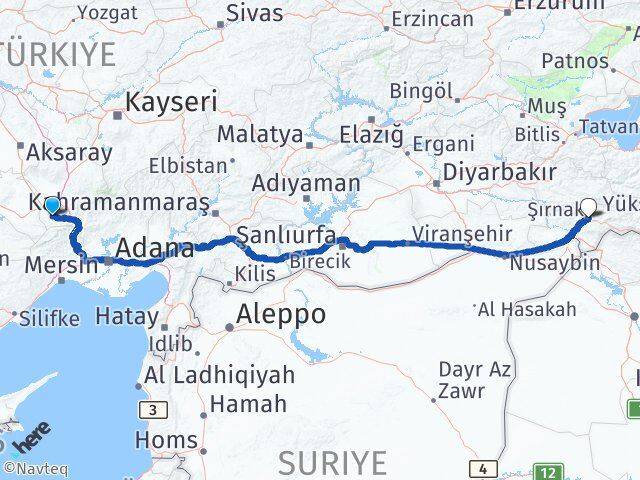 Niğde Ulukışla Şırnak Arası Kaç Km - Yol Haritası