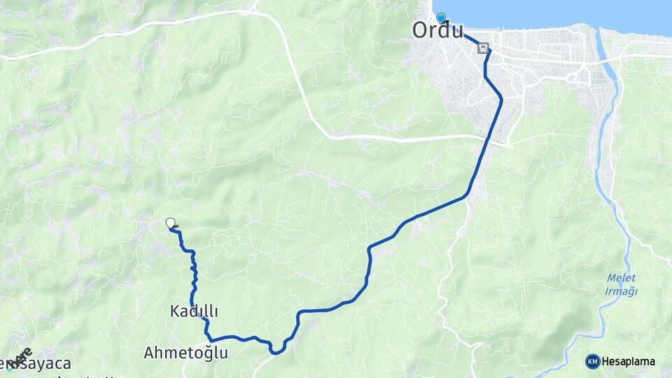 Ordu Altınordu Akkise Altınordu Arası Kaç Km - Yol Haritası
