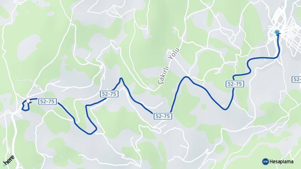 Ordu Aybastı Çakırlı Aybastı Arası Kaç Km - Yol Haritası
