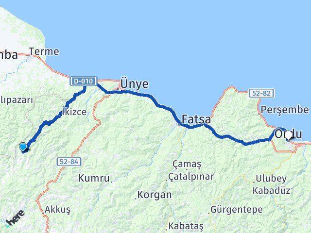 Ordu İkizce Yoğunoluk Altınordu Arası Kaç Km - Yol Haritası
