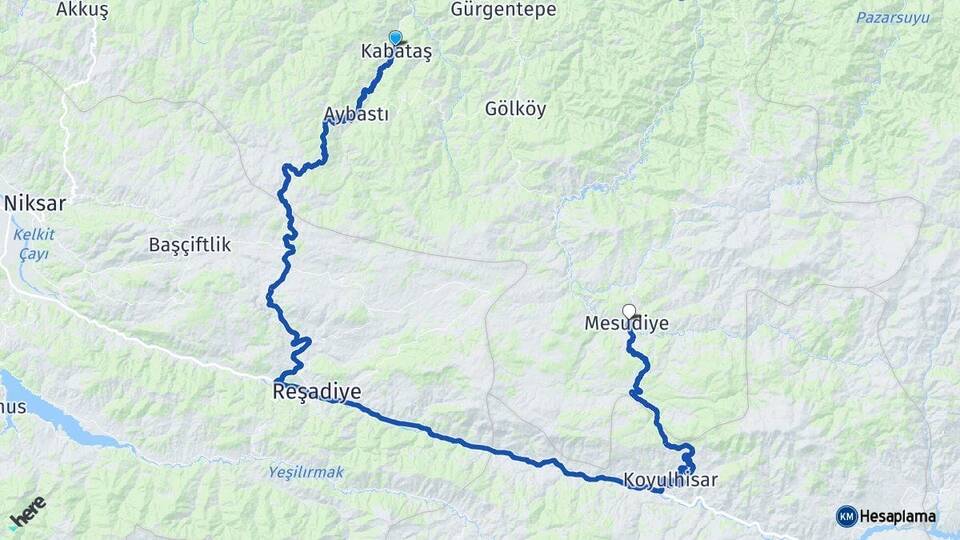 Ordu Kabataş Mesudiye Arası Kaç Km? Arası Kaç Saat? Nerede Yol Haritası Yakıt, Rota ve Mesafe Hesaplama Ordu Kabataş Mesudiye Arası Kaç Km? Arası Kaç Km Saat? Nerede Yol Haritası Yakıt, Rota ve Mesafe Hesaplama