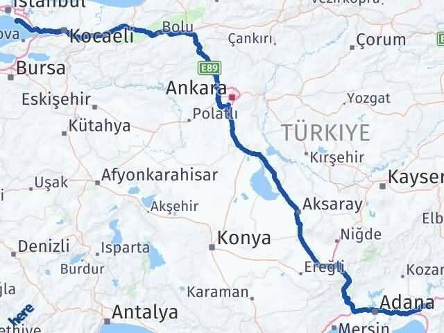 Osmaniye Adalar İstanbul Arası Kaç Km - Yol Haritası