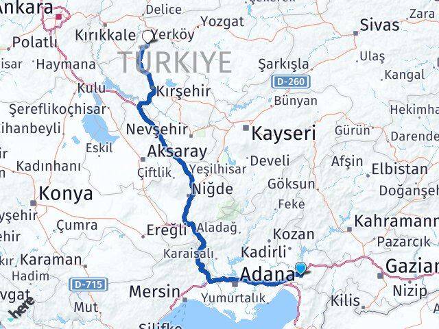 Osmaniye Akçakent Kırşehir Arası Kaç Km - Yol Haritası