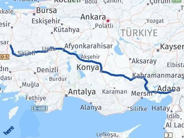 Osmaniye Akhisar Manisa Arası Kaç Km - Yol Haritası