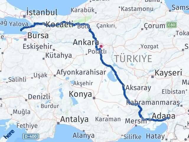 Osmaniye Armutlu Yalova Arası Kaç Km - Yol Haritası