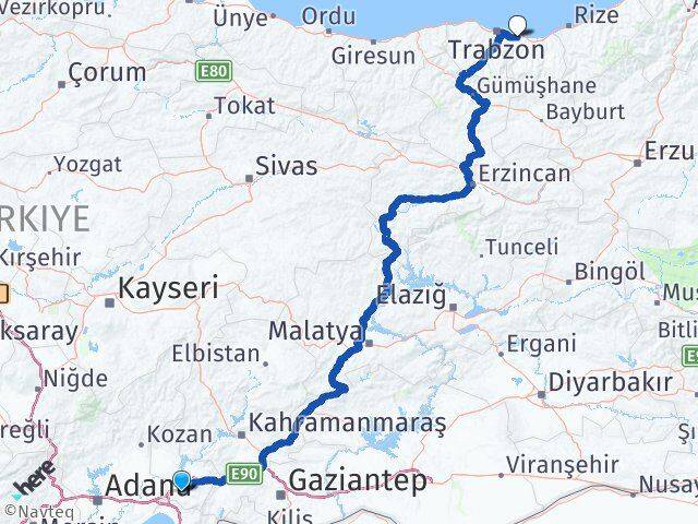 Osmaniye Arsin Trabzon Arası Kaç Km - Yol Haritası
