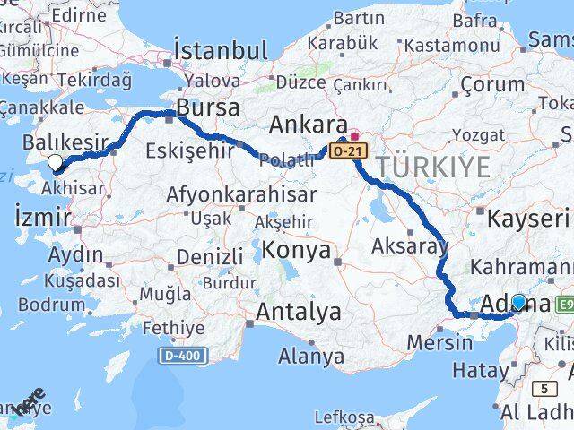 Osmaniye Ayvalık Balıkesir Arası Kaç Km - Yol Haritası