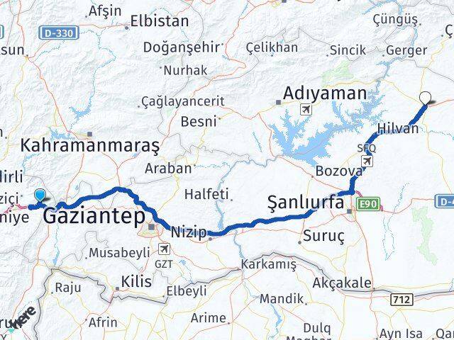 Osmaniye Bahçe Siverek Şanlıurfa Arası Kaç Km - Yol Haritası