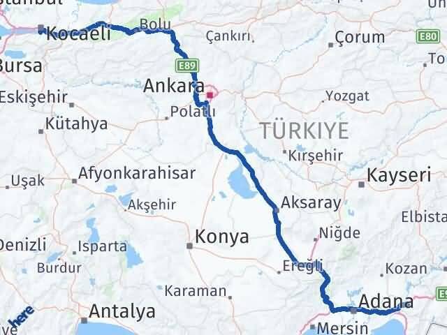 Osmaniye Başiskele Kocaeli Arası Kaç Km - Yol Haritası