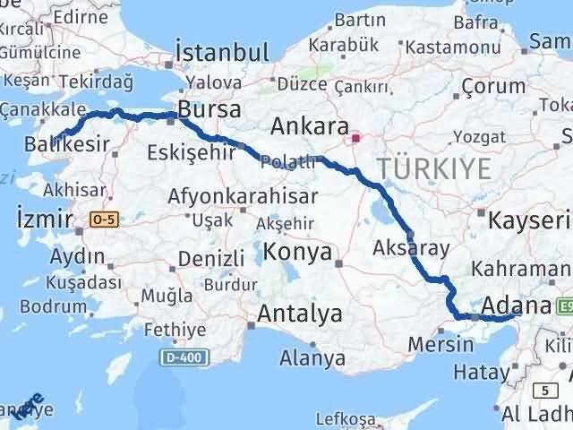 Osmaniye Bayramiç Çanakkale Arası Kaç Km - Yol Haritası