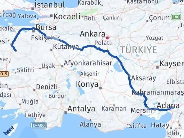 Osmaniye Bigadiç Balıkesir Arası Kaç Km - Yol Haritası