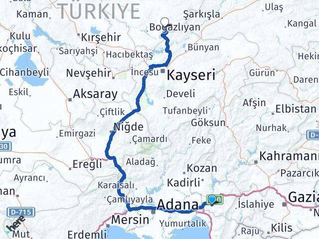 Osmaniye Çandır Yozgat Arası Kaç Km - Yol Haritası