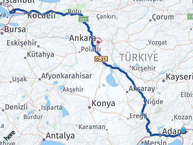 Osmaniye Çayırova Kocaeli Arası Kaç Km - Yol Haritası