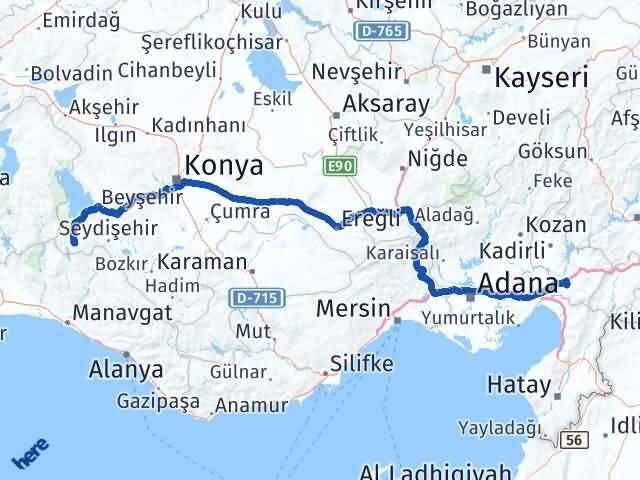 Osmaniye Derebucak Konya Arası Kaç Km - Yol Haritası