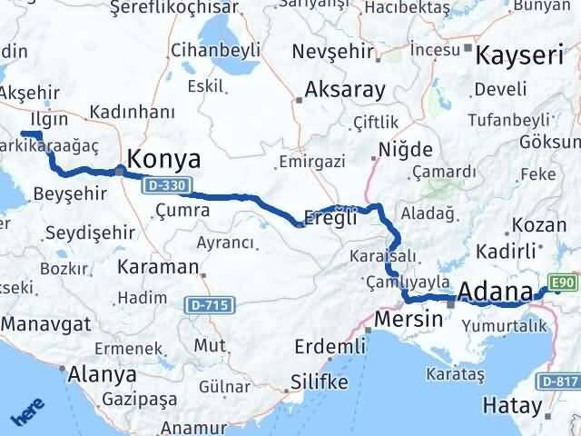 Osmaniye Doğanhisar Konya Arası Kaç Km - Yol Haritası