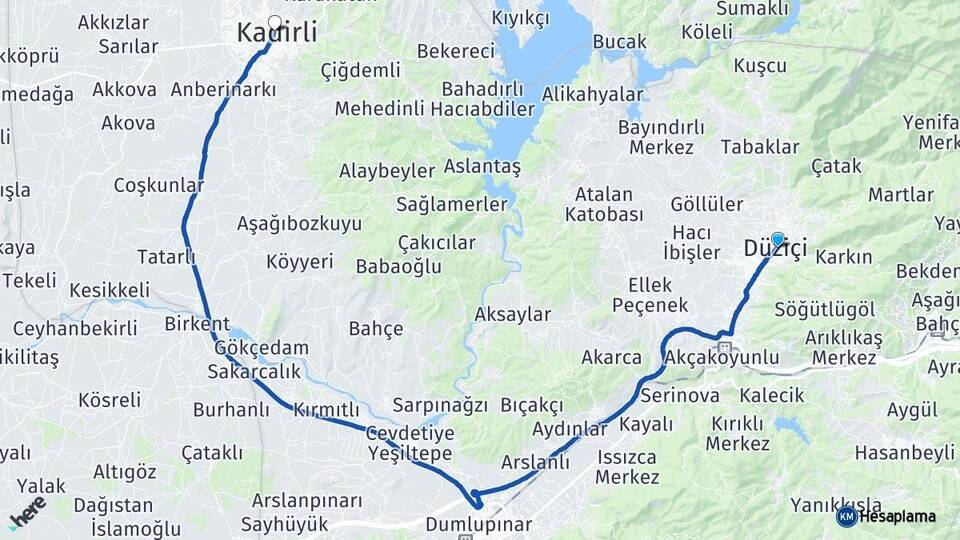 Osmaniye Düziçi Kadirli Arası Kaç Km - Yol Haritası