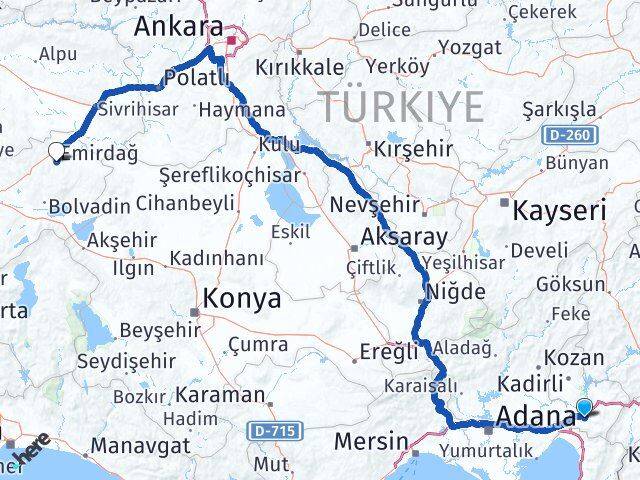 Osmaniye Emirdağ Afyonkarahisar Arası Kaç Km - Yol Haritası