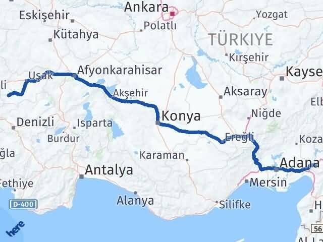 Osmaniye Eşme Uşak Arası Kaç Km - Yol Haritası
