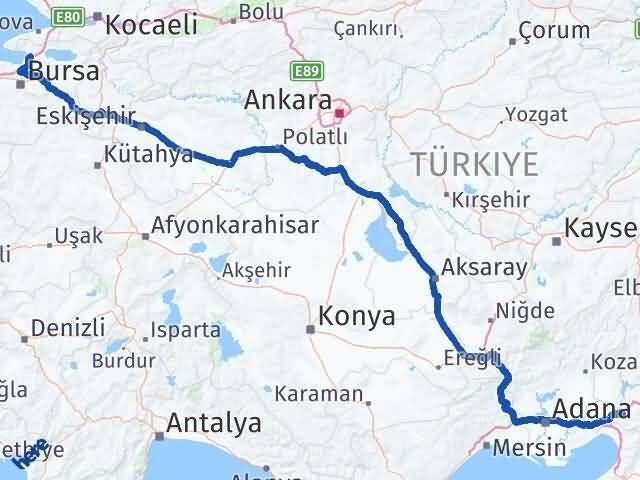 Osmaniye Gemlik Bursa Arası Kaç Km - Yol Haritası