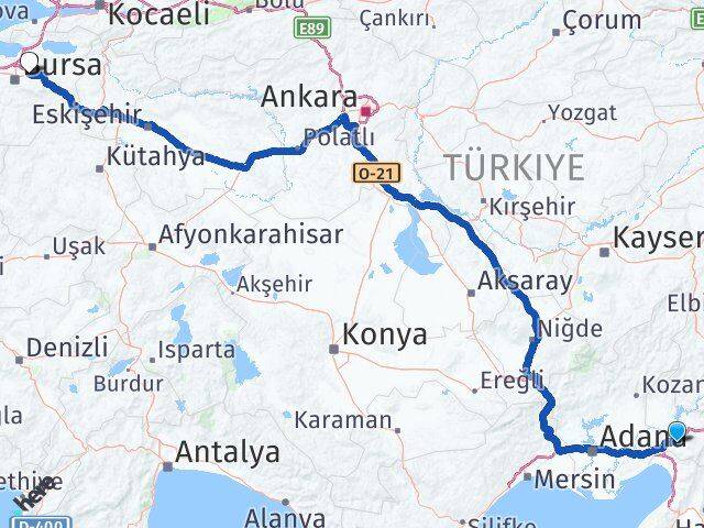 Osmaniye Gürsu Bursa Arası Kaç Km - Yol Haritası
