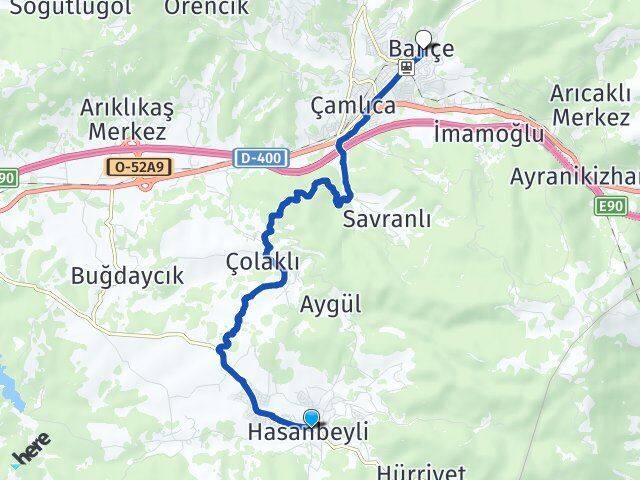 Osmaniye Hasanbeyli Bahçe Arası Kaç Km - Yol Haritası