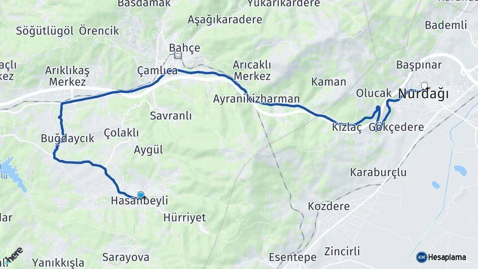 Osmaniye Hasanbeyli Nurdağı Gaziantep Arası Kaç Saat? Yol Haritası, Yakıt, Rota ve Mesafe Hesaplama Osmaniye Hasanbeyli Nurdağı Gaziantep Arası Kaç Km? Kaç Saat? Yol Haritası