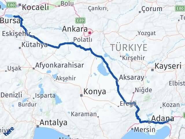 Osmaniye İznik Bursa Arası Kaç Km - Yol Haritası