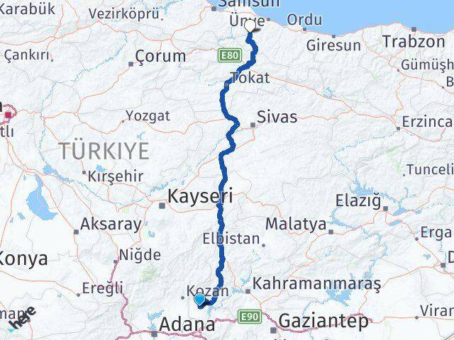 Osmaniye Kadirli Yoğunoluk İkizce Ordu Arası Kaç Km - Yol Haritası