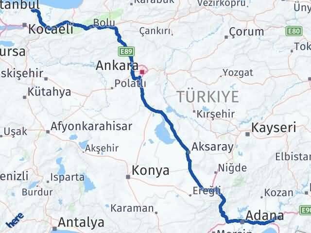 Osmaniye Kandıra Kocaeli Arası Kaç Km - Yol Haritası