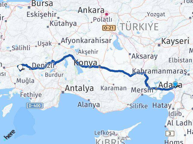 Osmaniye Karacasu Aydın Arası Kaç Km - Yol Haritası