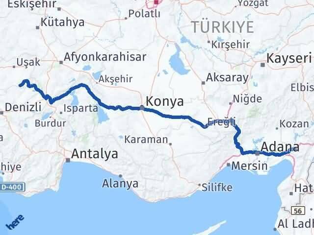 Osmaniye Karahallı Uşak Arası Kaç Km - Yol Haritası